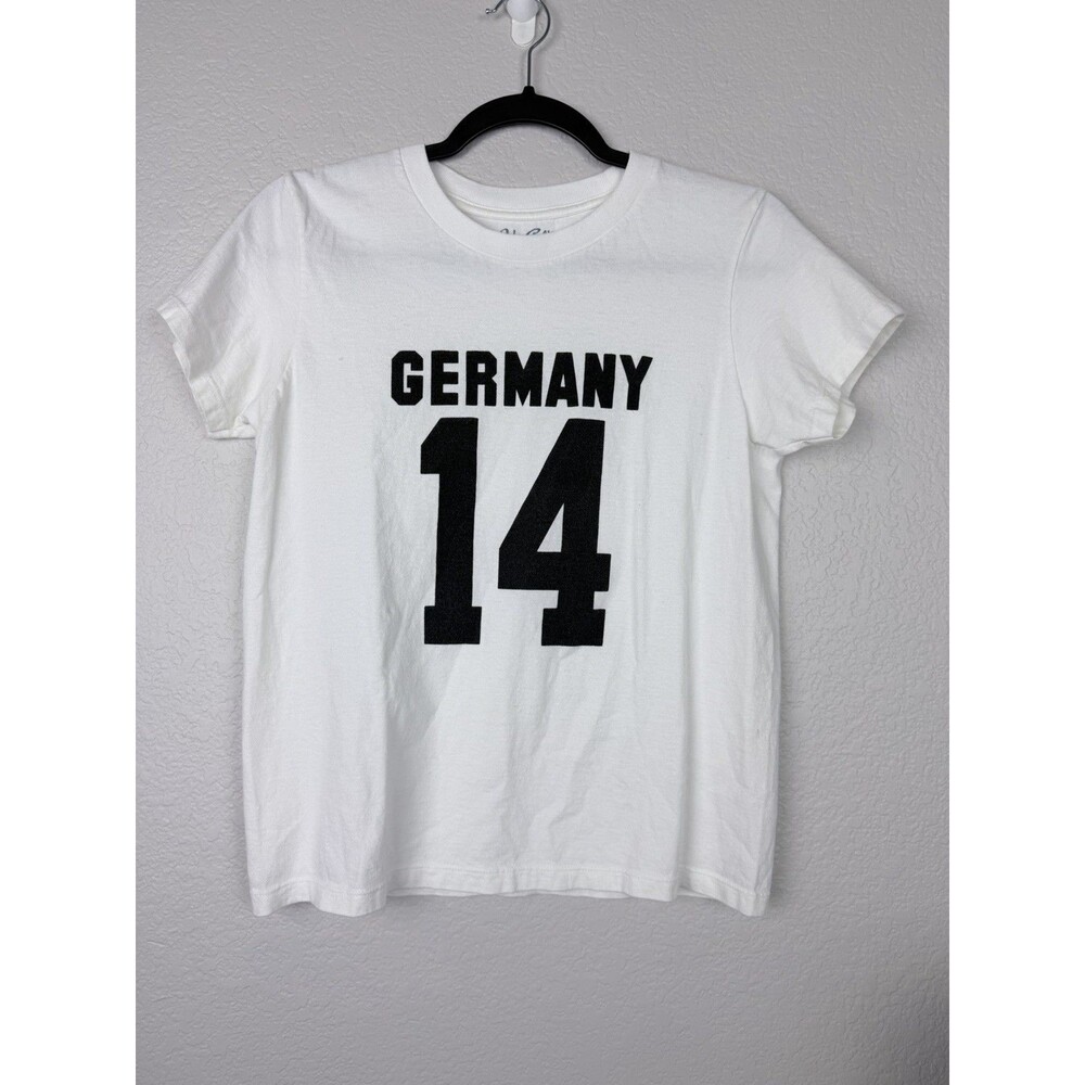John Galt Brandy Melville White and Black Germany 14 T-Shirt Cotton